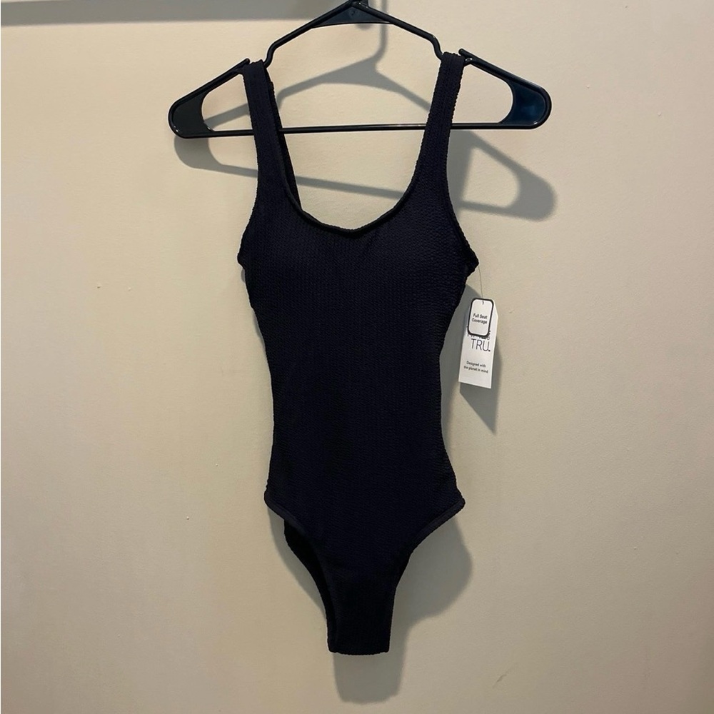 Time and Tru Black One Piece swimsuit size small